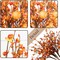 6 Pieces Artificial Fall Berry Stems, Orange Pumpkin Picks Floral with Berry Fall Picks for Floral Arrangements, for Autumn Thanksgiving Home Table Centerpiece Decorations (17 inches)